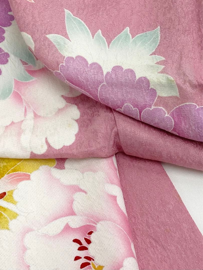 振袖 豪華 銀通し 刺繍 紋意匠 牡丹 身丈166cm 撥水加工済