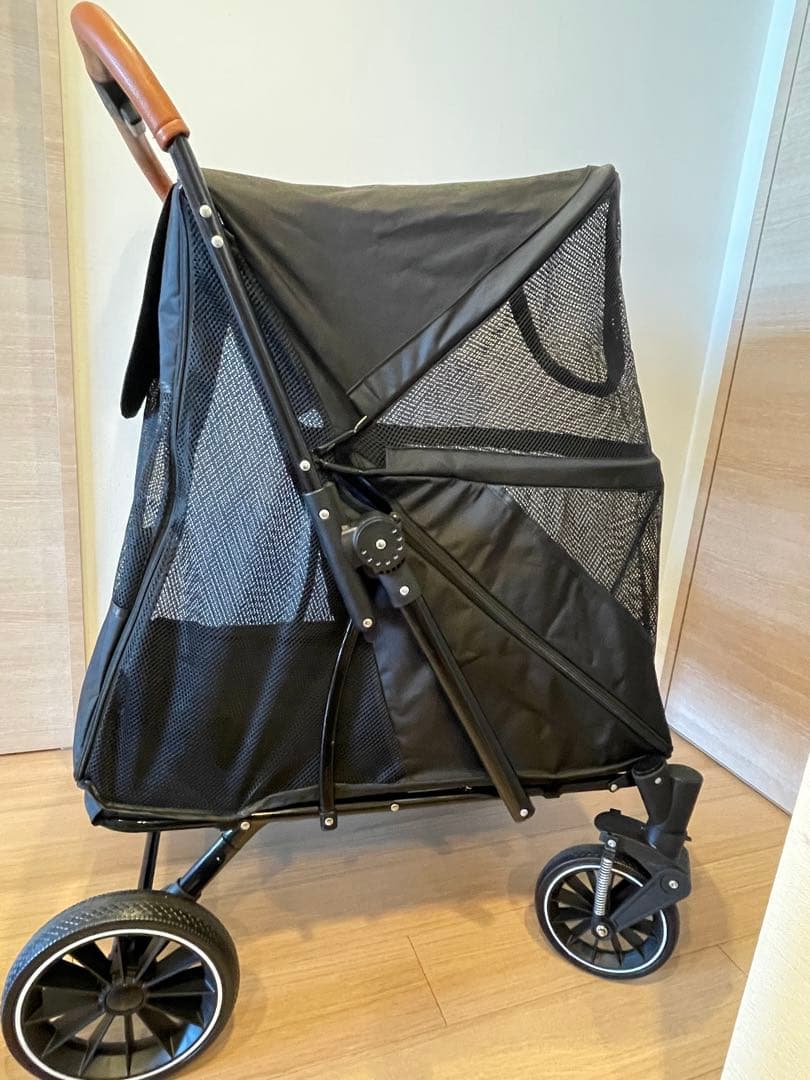 ※訳あり ブラック ペットカート 折りたたみ式