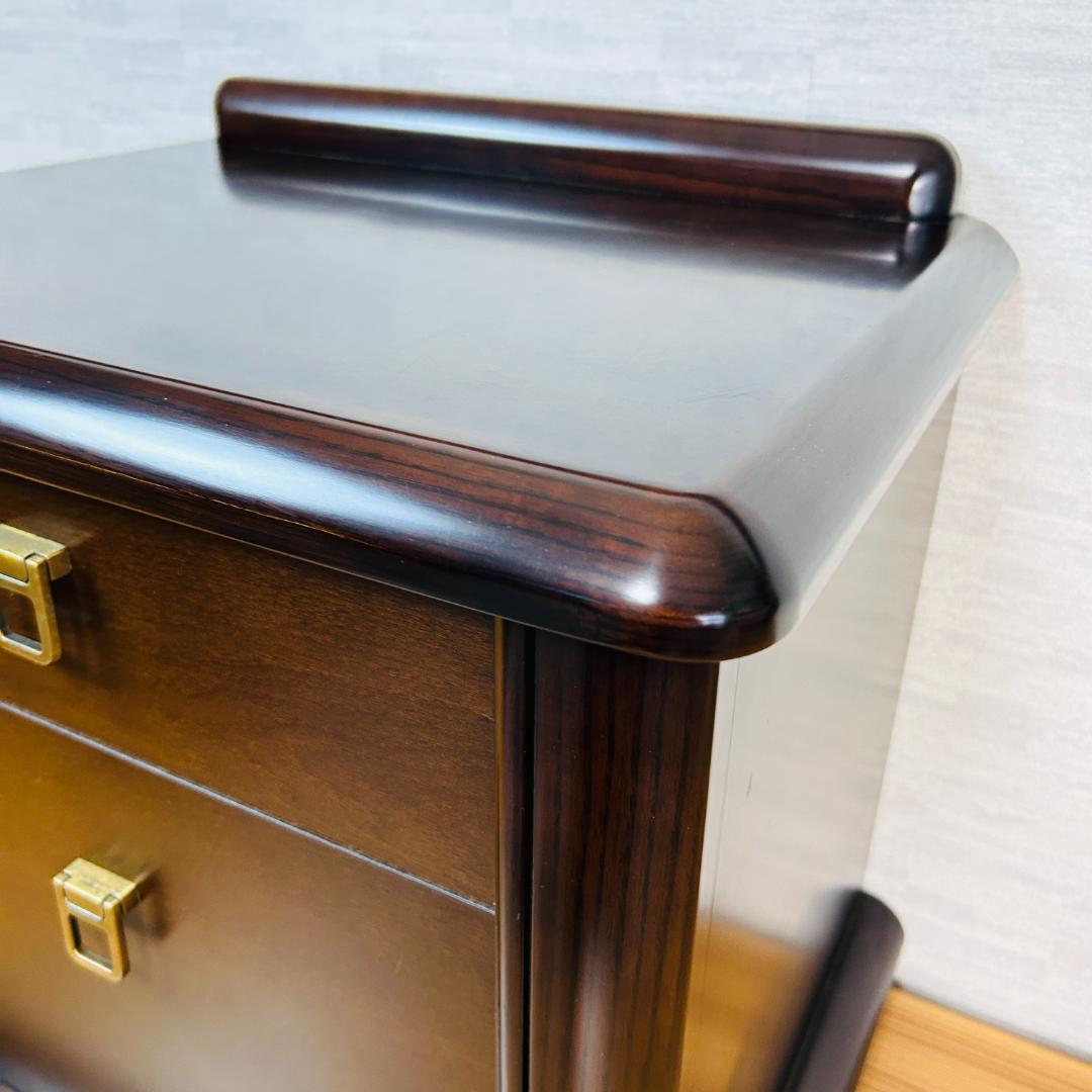 フランスベッド 天然木 ナイトテーブル サイドテーブル 2段チェスト 9800