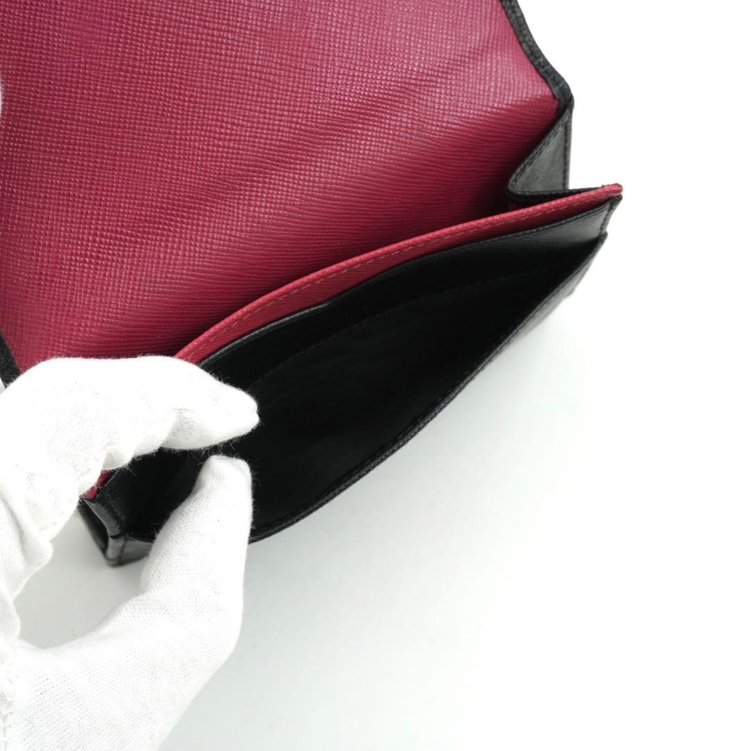 ✨未使用展示品・箱保証書付き✨　PRADA ミニ財布　サフィアーノ　バイカラー