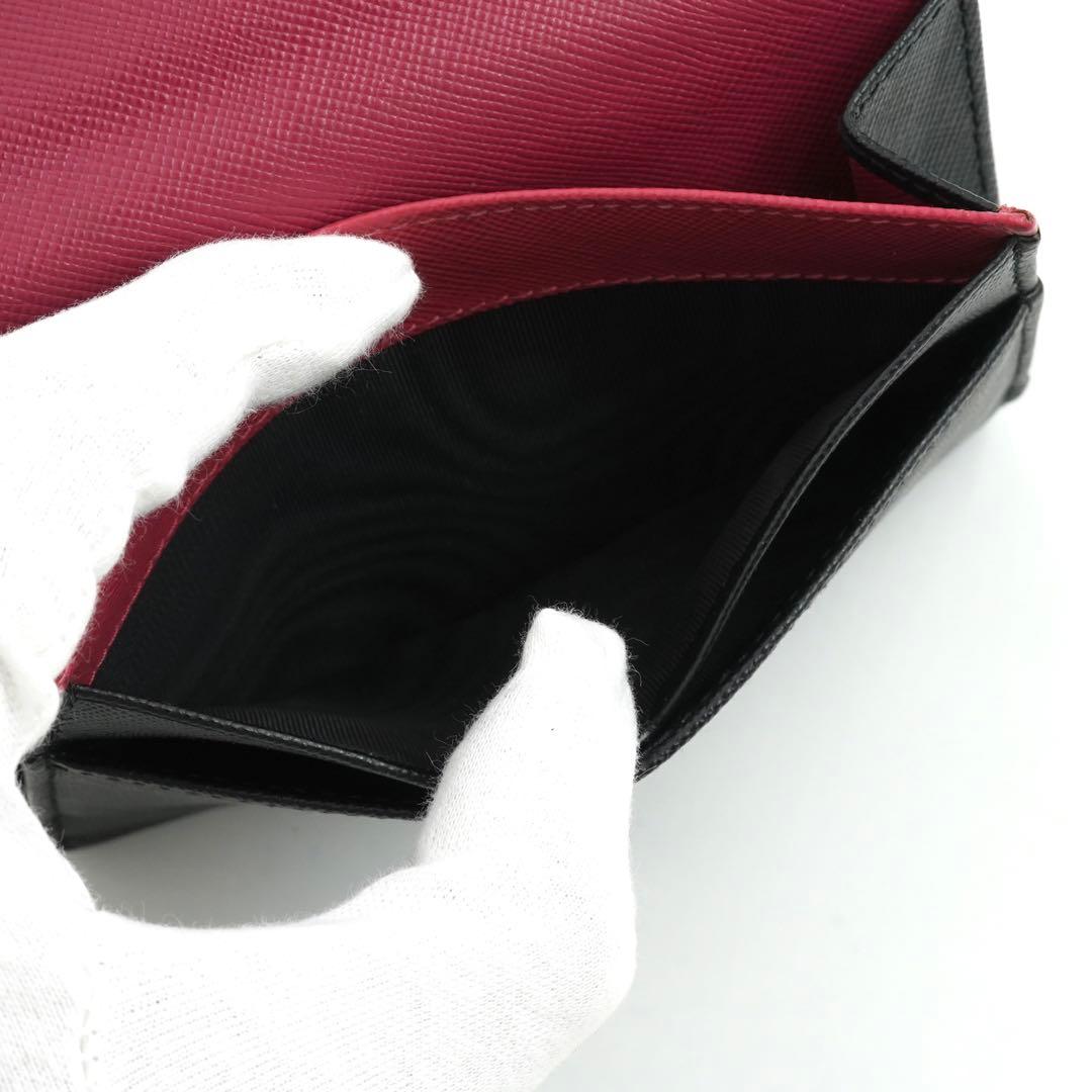 ✨未使用展示品・箱保証書付き✨　PRADA ミニ財布　サフィアーノ　バイカラー