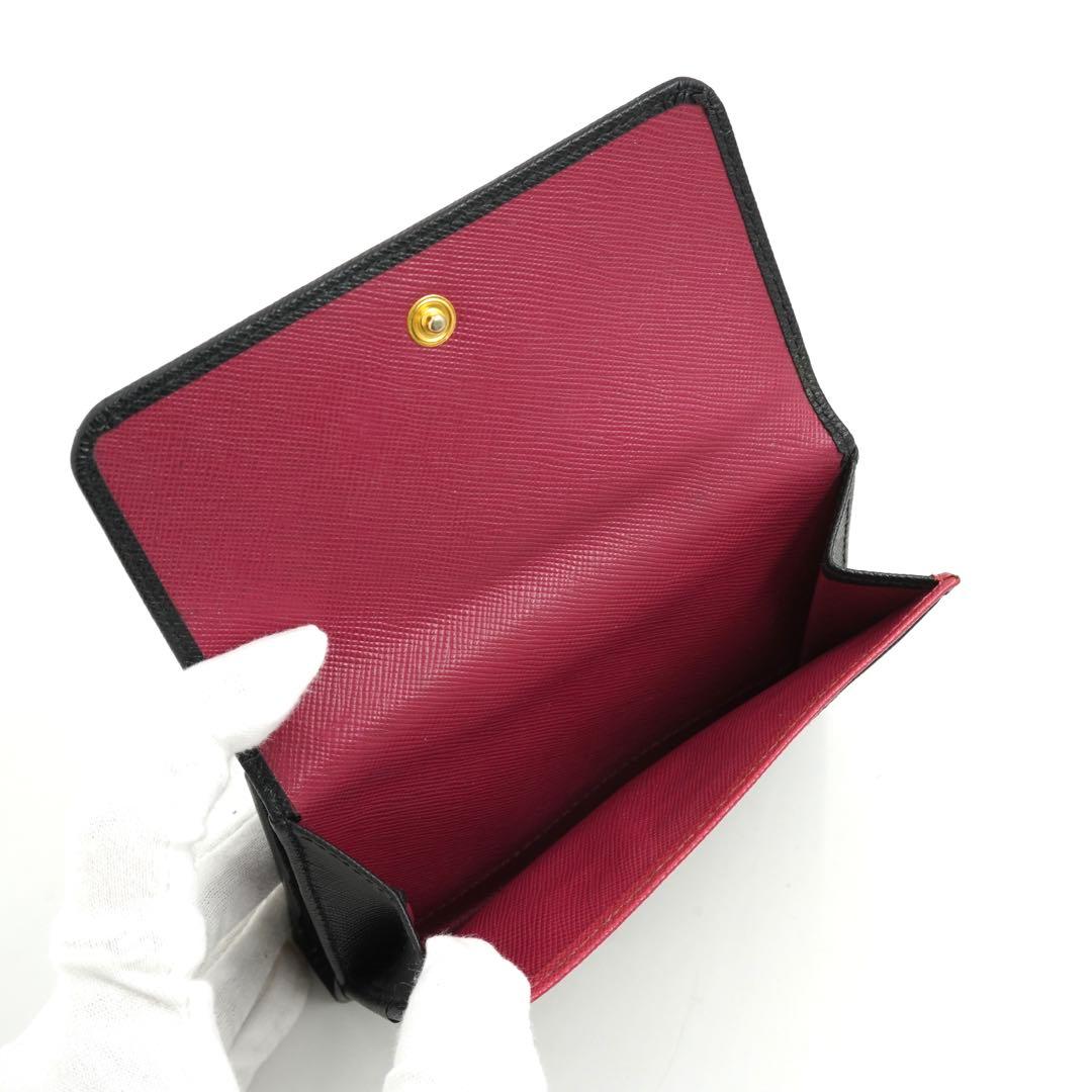 ✨未使用展示品・箱保証書付き✨　PRADA ミニ財布　サフィアーノ　バイカラー