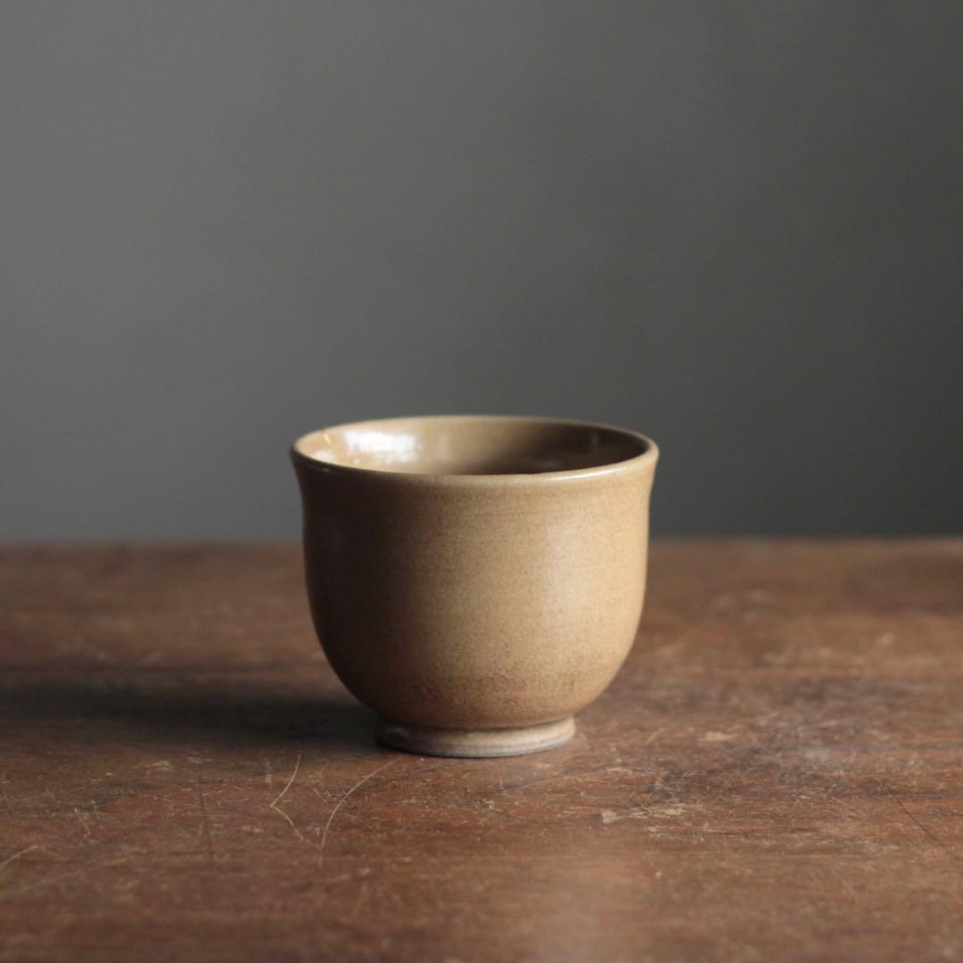 灰釉 筒茶碗 茶道具 古道具 アンティーク 茶碗