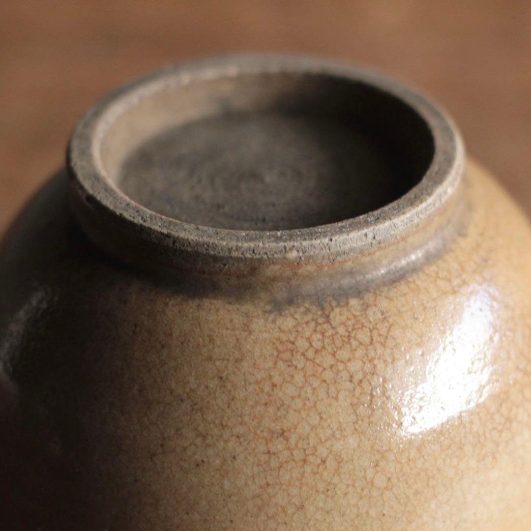 灰釉 筒茶碗 茶道具 古道具 アンティーク 茶碗