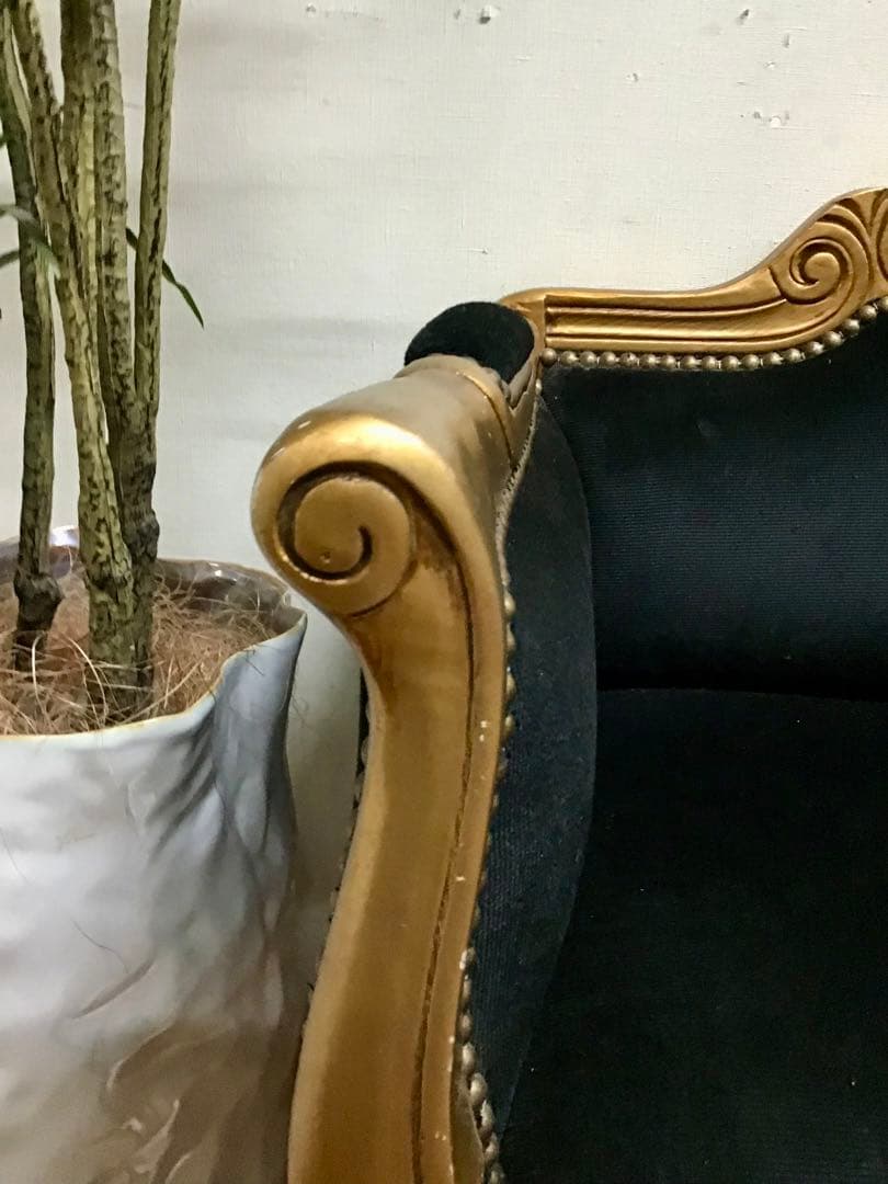 管229☆イタリア製☆アンティーク☆ロココ調☆ベンチソファー