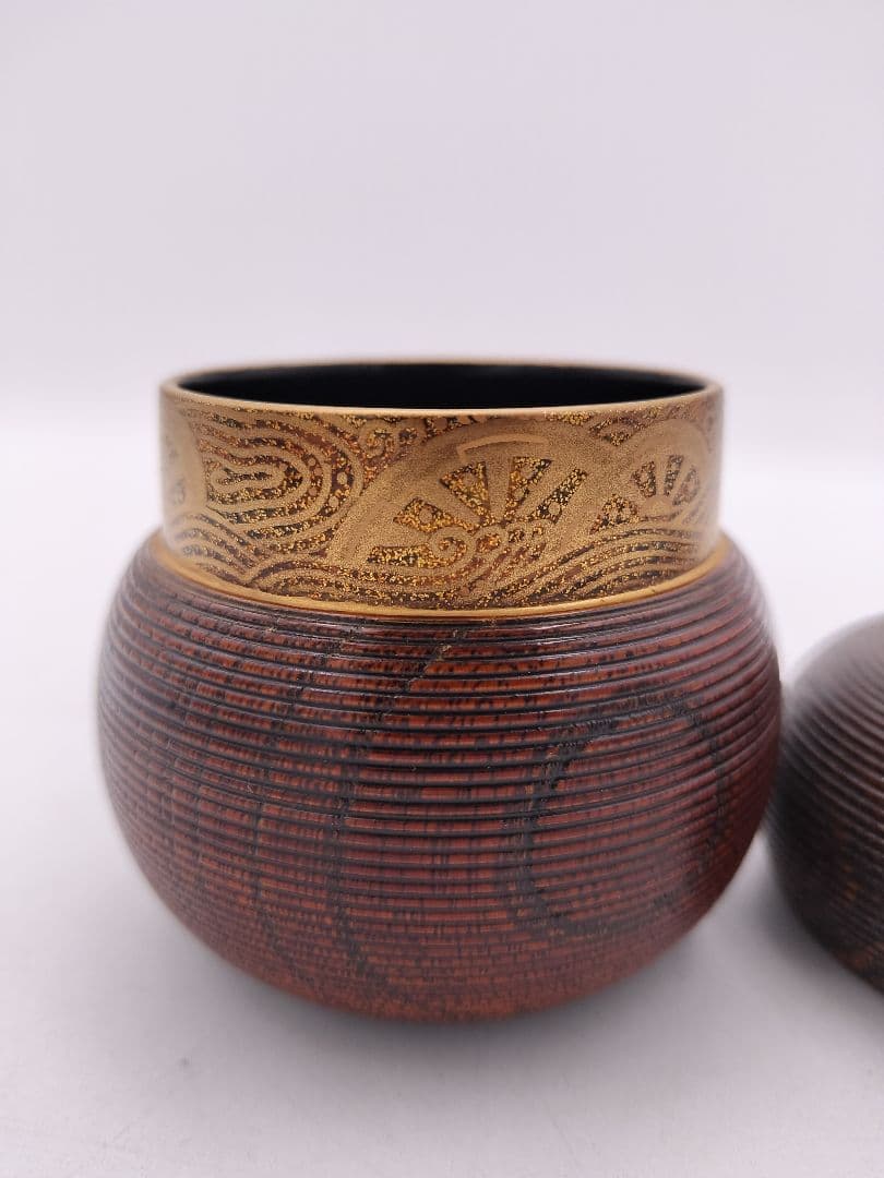 c590 棗 瓢茶器 﨔 源氏車蒔絵 加賀 赤地宗春 木箱 茶道具 古物