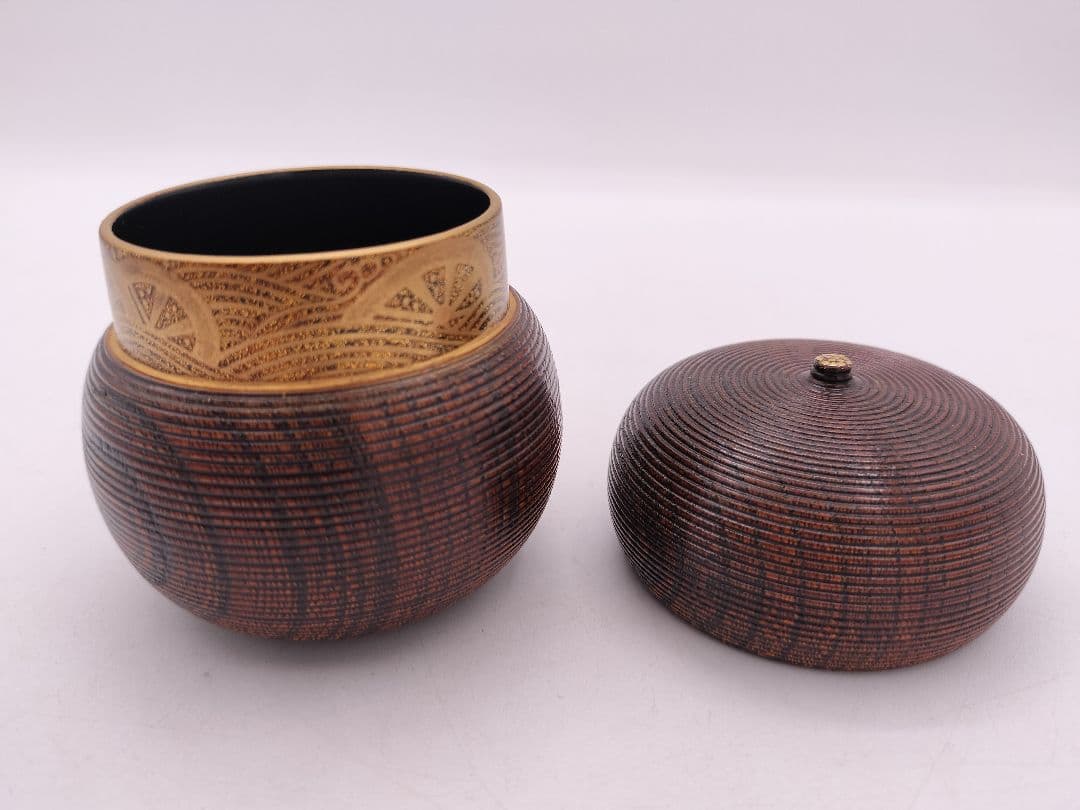 c590 棗 瓢茶器 﨔 源氏車蒔絵 加賀 赤地宗春 木箱 茶道具 古物