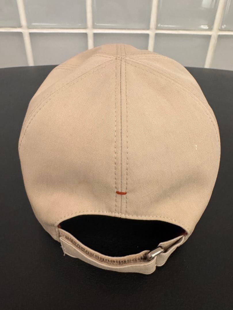 【美品】ロロ・ピアーナ　キャップ　コットン　ラテ色　サイズＬ