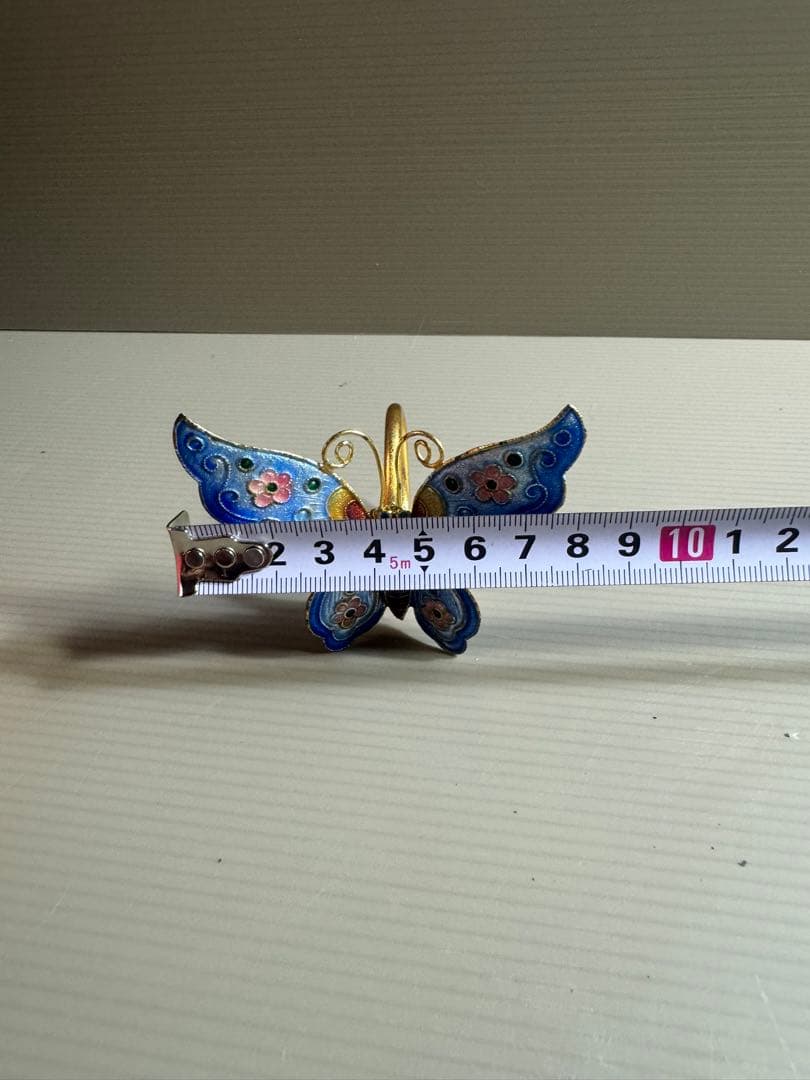 1563 金属工芸　蝶　飾物　6客