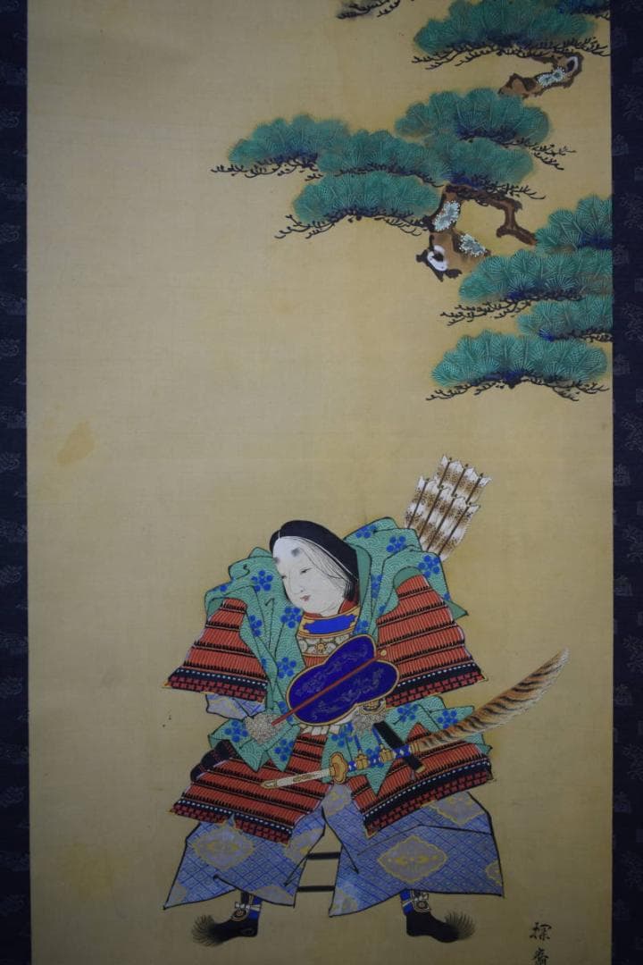 真作/喜多武一/極細色/神功皇后図/双幅/布袋屋掛軸HF-788