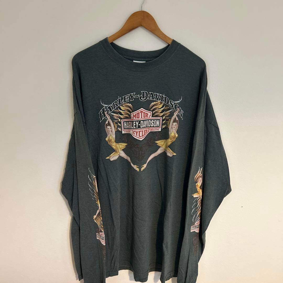 辺乃90s USA製ヴィンテージ　Harley-Davidson 袖フレイ