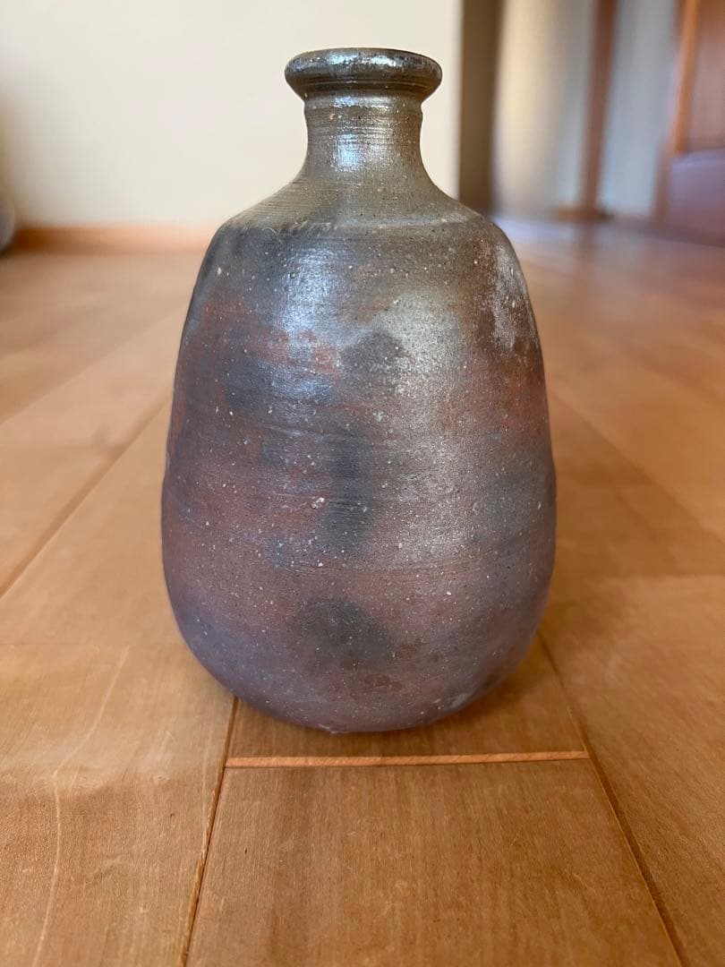 備前焼 徳田陶春 兼春 (陶印有)作 徳利 とっくり 共箱