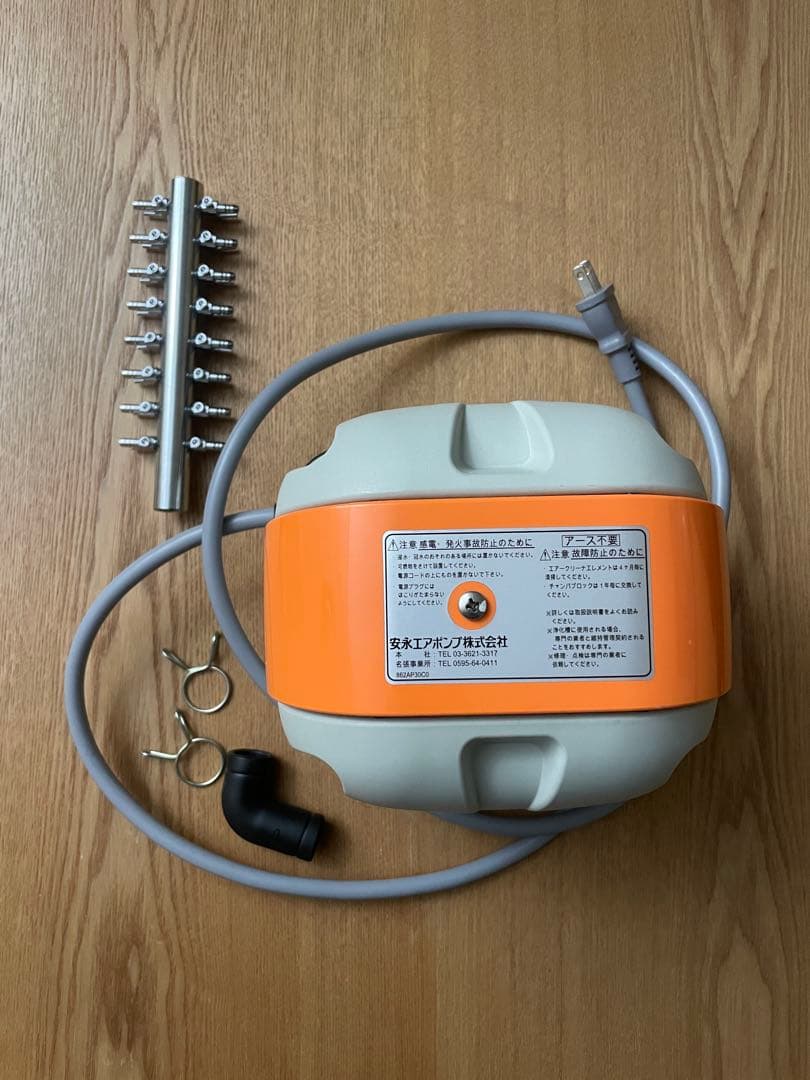 【安永エアポンプ】AP-40P エアー 分配器 ステンレス 16連 セット