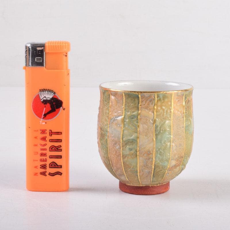 九谷焼　錦山窯　吉田幸央作　ぐい呑　酒杯　共箱　V　8392