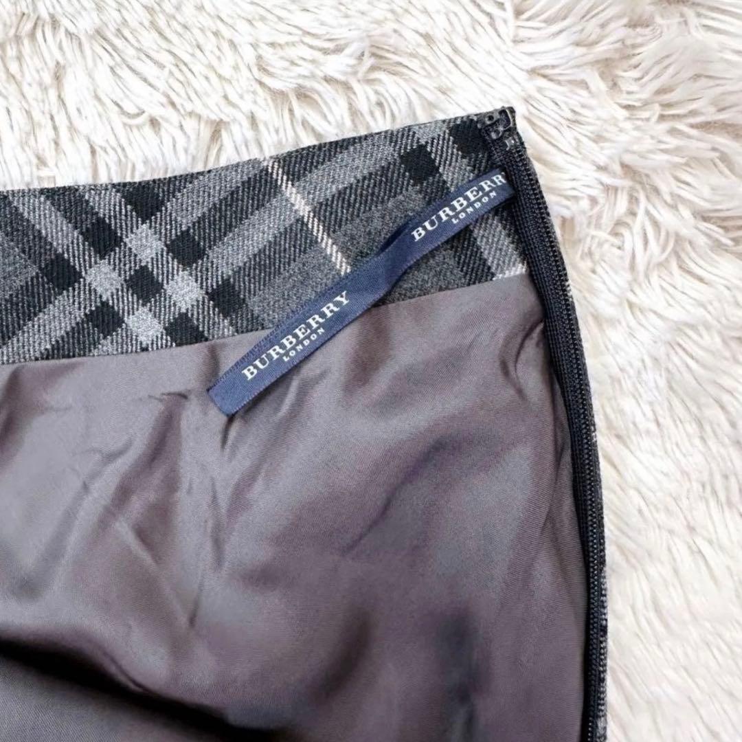 美品 バーバリーロンドン ノバチェック ミモレ丈 フレアスカート Aライン 42