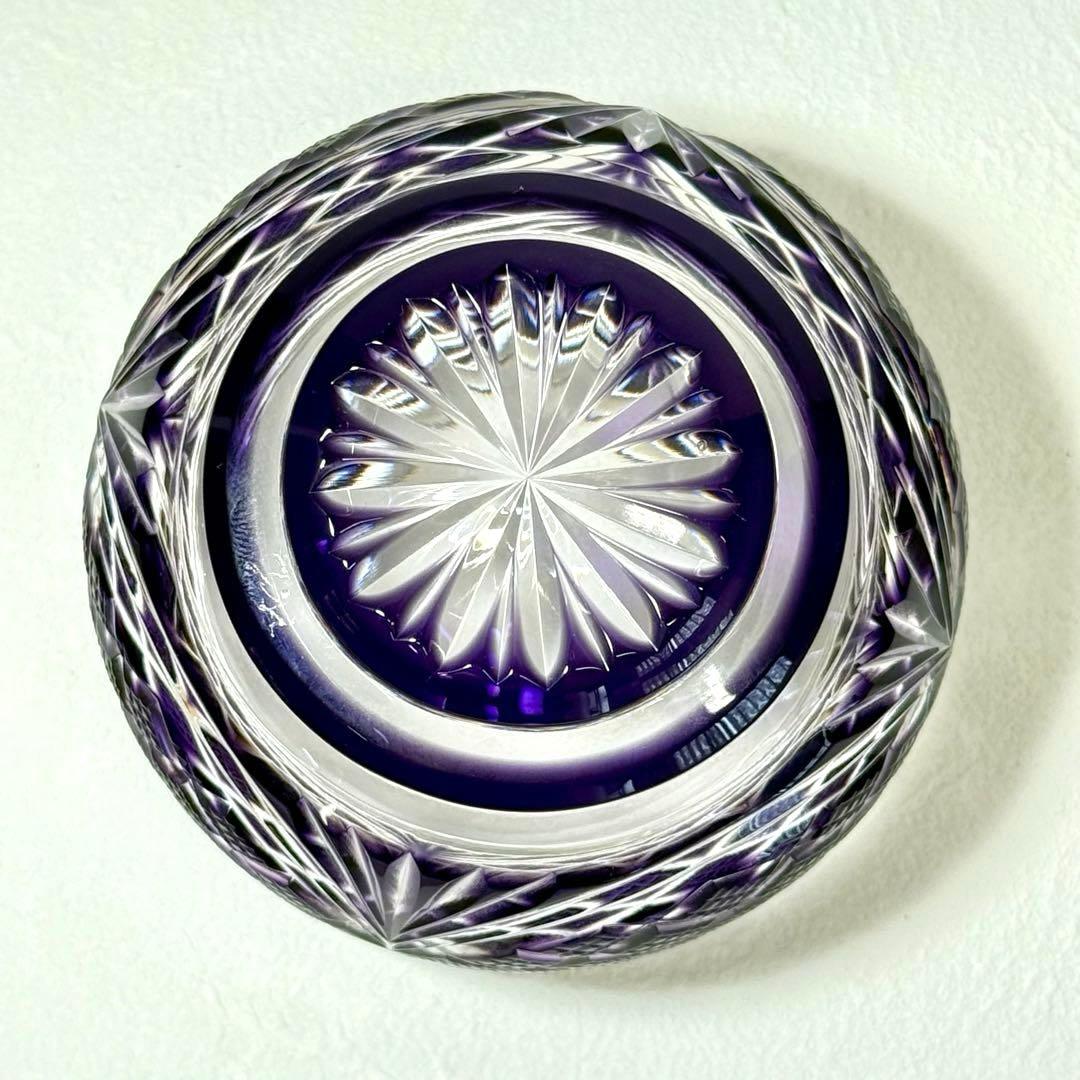 薩摩切子 辻俊幸 小付鉢 レモンカット 紫 ツジガラス工芸　②