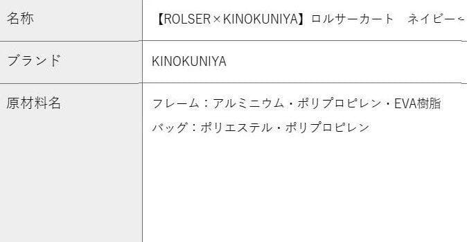 新品　【ROLSER×KINOKUNIYA】ロルサーカート　ネイビー