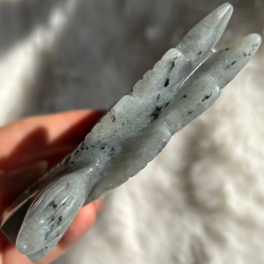 【 ラブラドライト ユニコーン ペガサス 彫物 鉱物 インテリア ユニサス　】