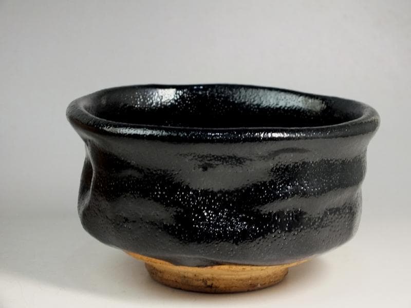 ☆ 野崎幻庵 作 自作黒茶碗 「新宿」 共箱 B4