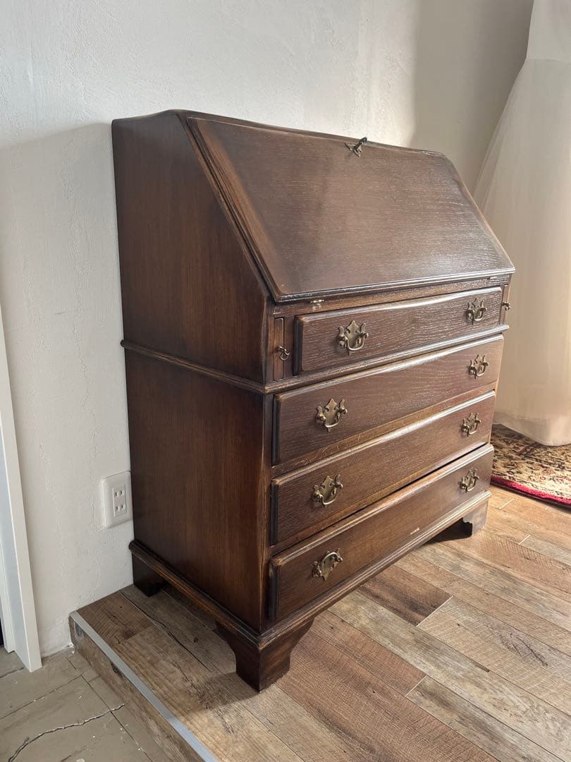 ダークブラウン ライティングビューロー