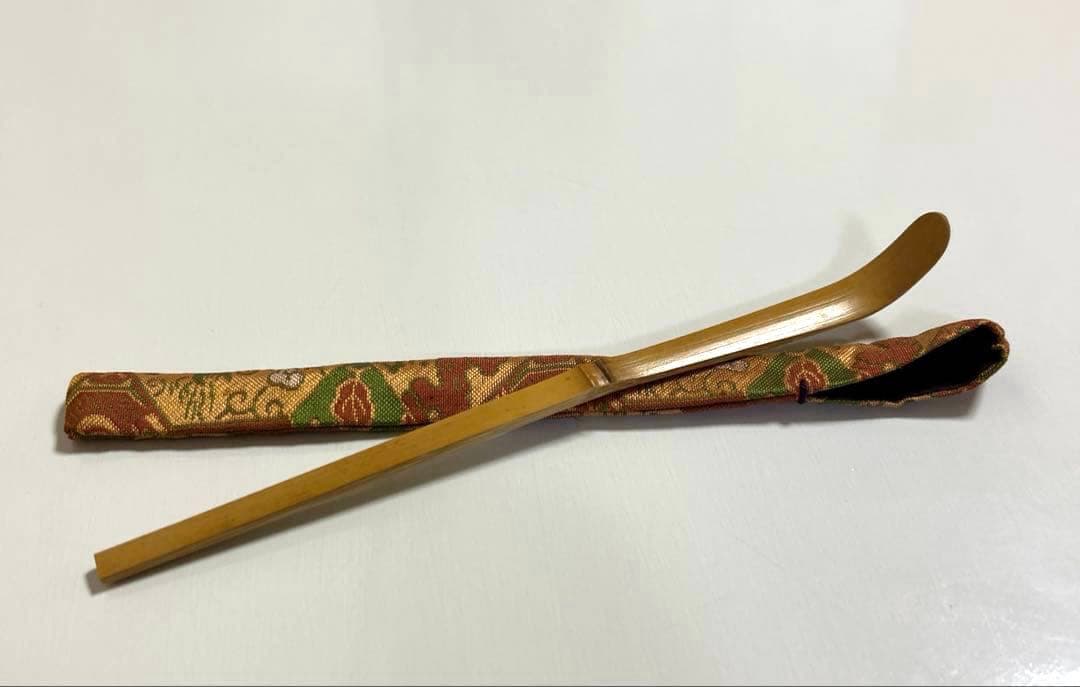 ☆未使用品☆ 織部焼 加藤連瓶 茶道具 井伊家伝来裂 宝入龍鳳裂取