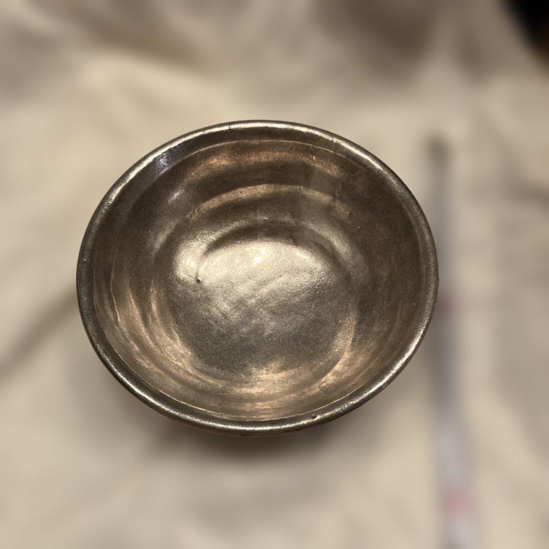 嶋台茶碗（島台茶碗）　佐々木昭楽作　金銀一双茶碗　未使用