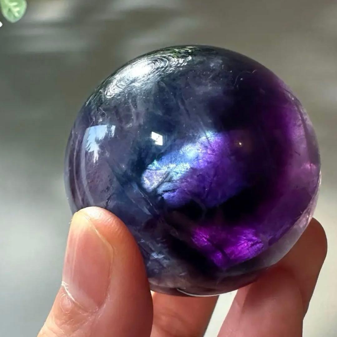 ブルーフローライト　スフィア　4.8㎝　185.6 フローライト　透明感