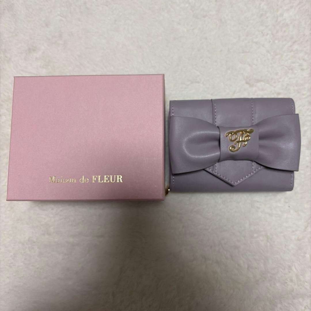 Maison de FLEUR リボン三つ折り財布