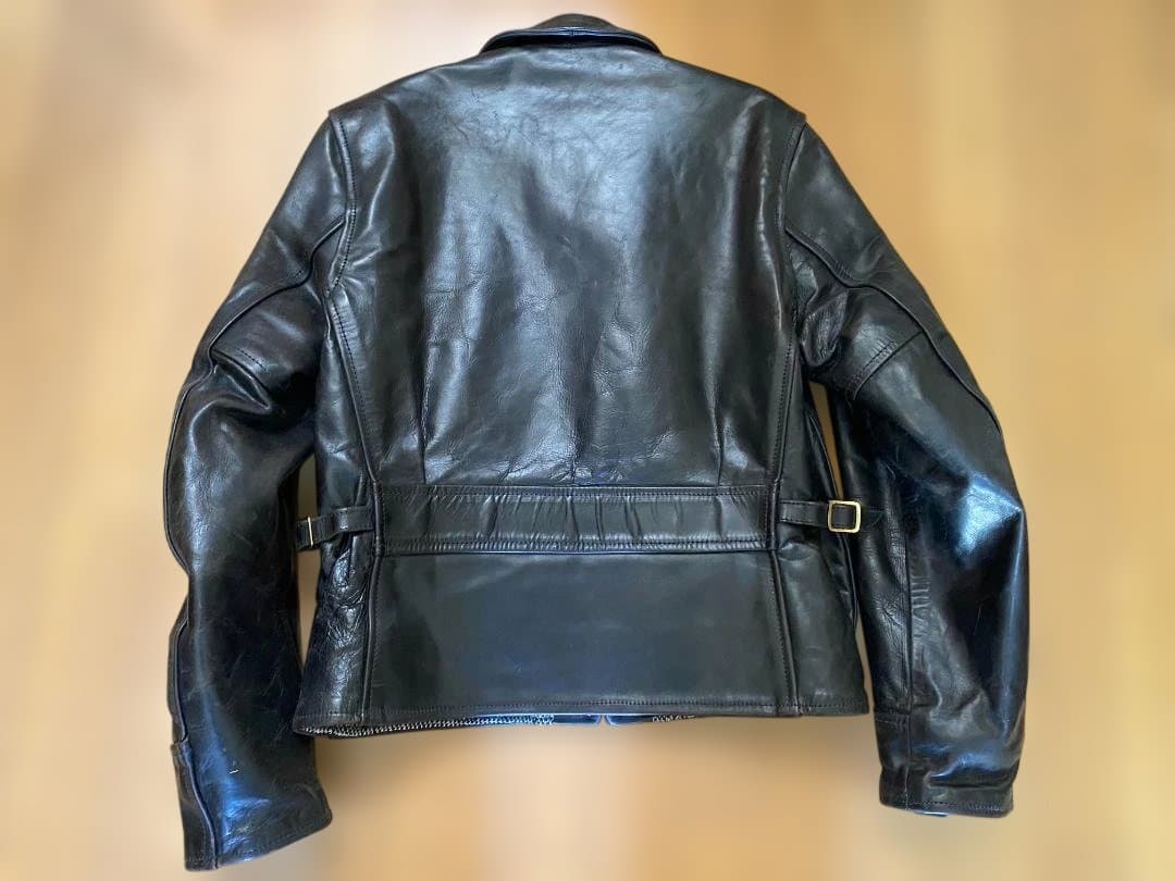 エアロレザー馬革　ハーフベルト　黒/茶芯　レアサイズ34 Mぐらい