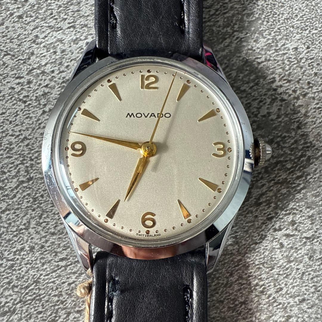 モバード17Jewels手巻き クリームカラー文字盤 箱とタグ付き アンティーク