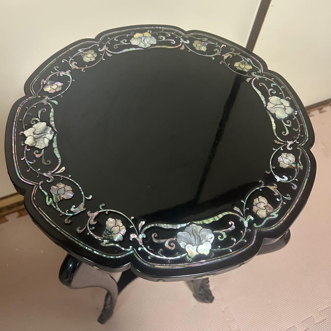 螺鈿　花台　サイドテーブル　飾台