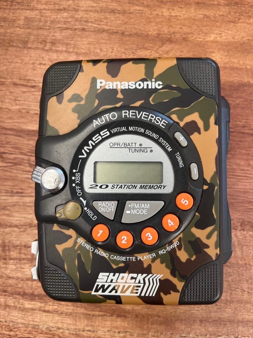パナソニック　ショックウェーブ　RQ-SW20 迷彩　　カモ　ラジオ　平成レトロ