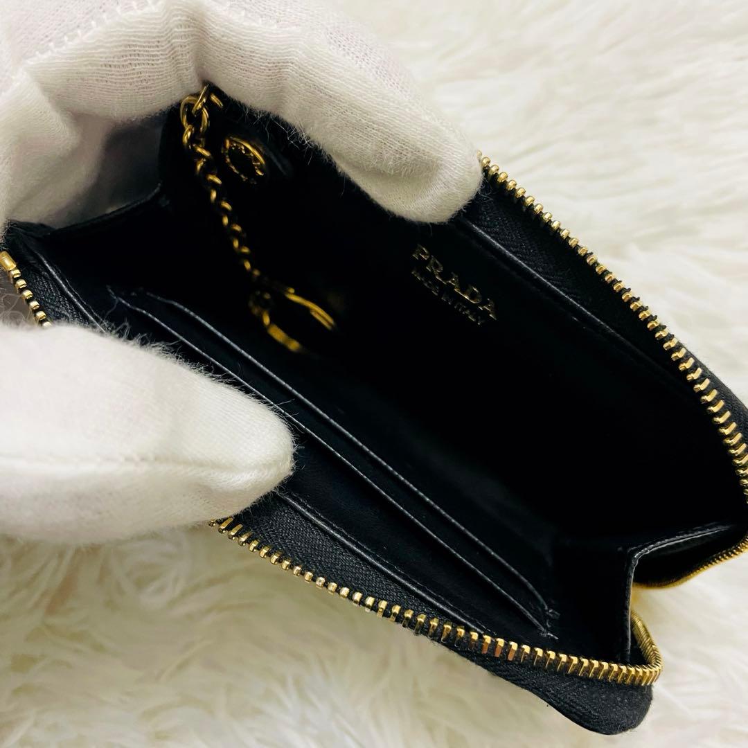 極美✨PRADA キーリング付 キーケース ケース サフィアーノ ブラック