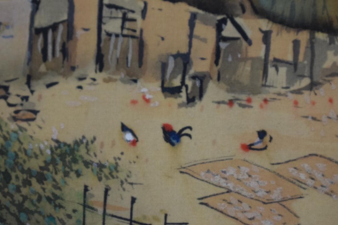 【真作】村田露月/青緑秋景山水図/秋景山家図/掛軸☆宝船☆Y-553　JM