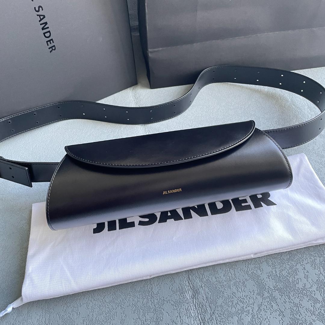 美品JIL SANDERブラックレザーショルダーバッグ