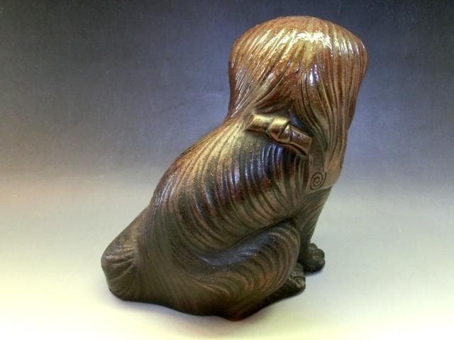 置物■古備前 犬 ちん 江戸時代 オブジェ 戌 古美術 時代物 骨董品■