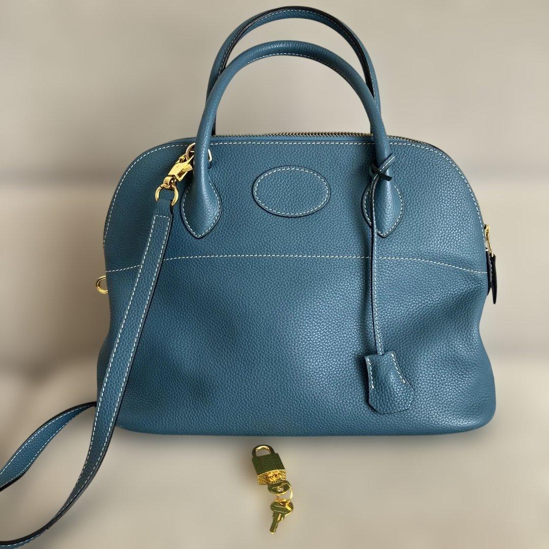 ブガッティ型　ブルーハンドバッグ