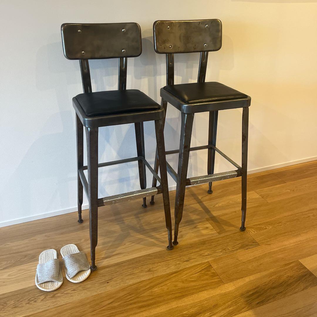 【2脚】DULTON バーチェア 100-213ガルバリウム合金 アンティーク