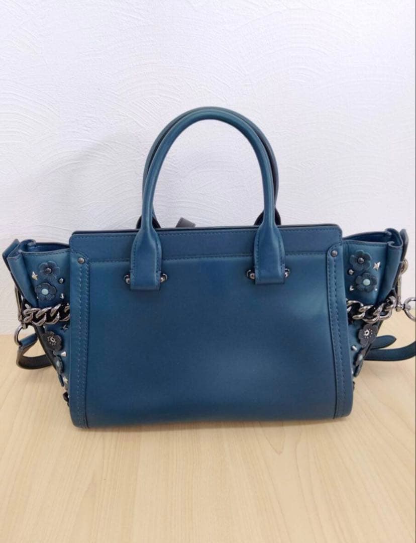 コーチのグローブレザー スワッガー 27 ハンドバッグ（ダークターコイズ）