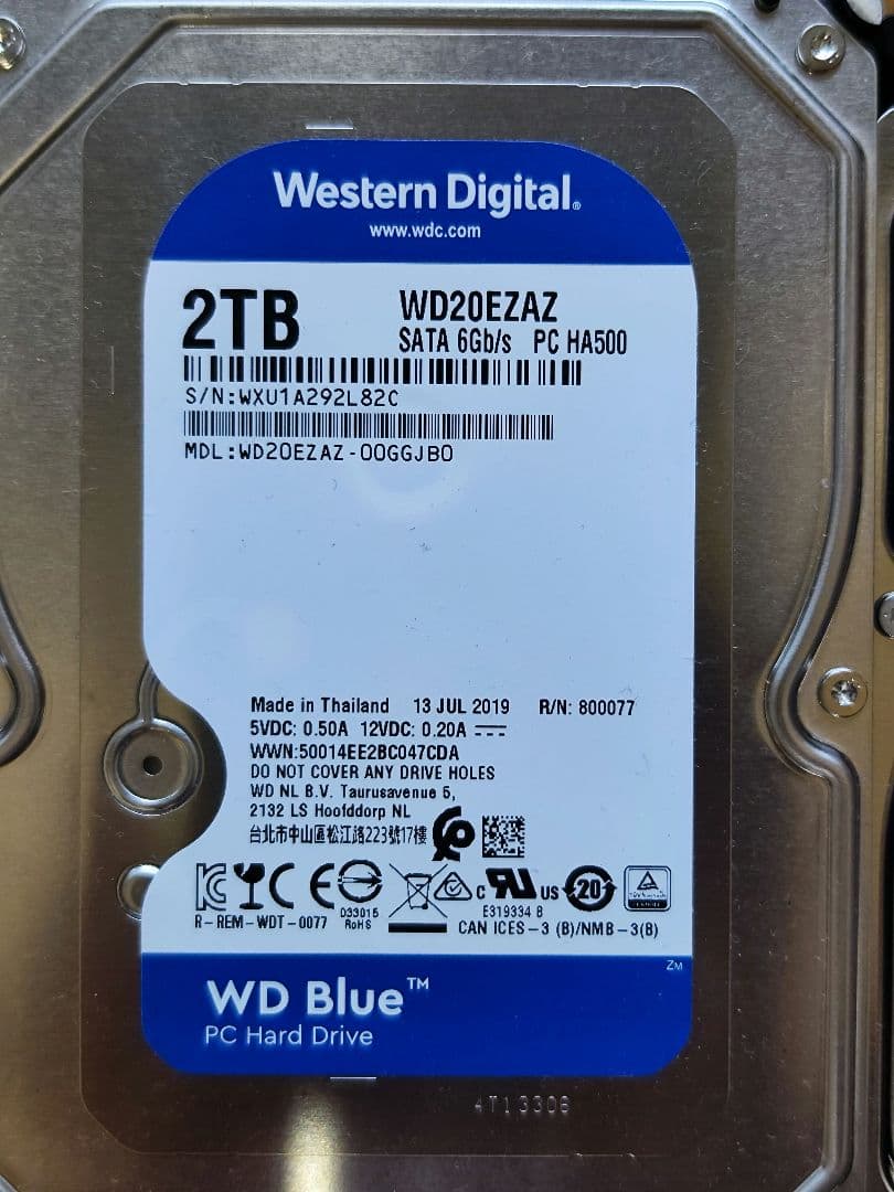 WesternDigital & Seagate 2TBx4 計8TB HDD
