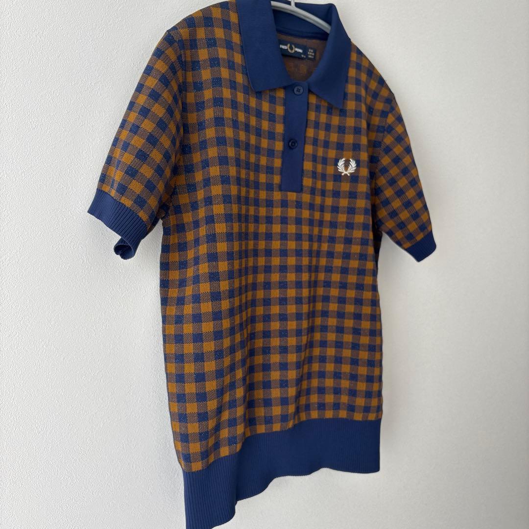 ハ*迎様 【希少】FRED PERRY 半袖　ニット　ポロシャツ チェック レデ
