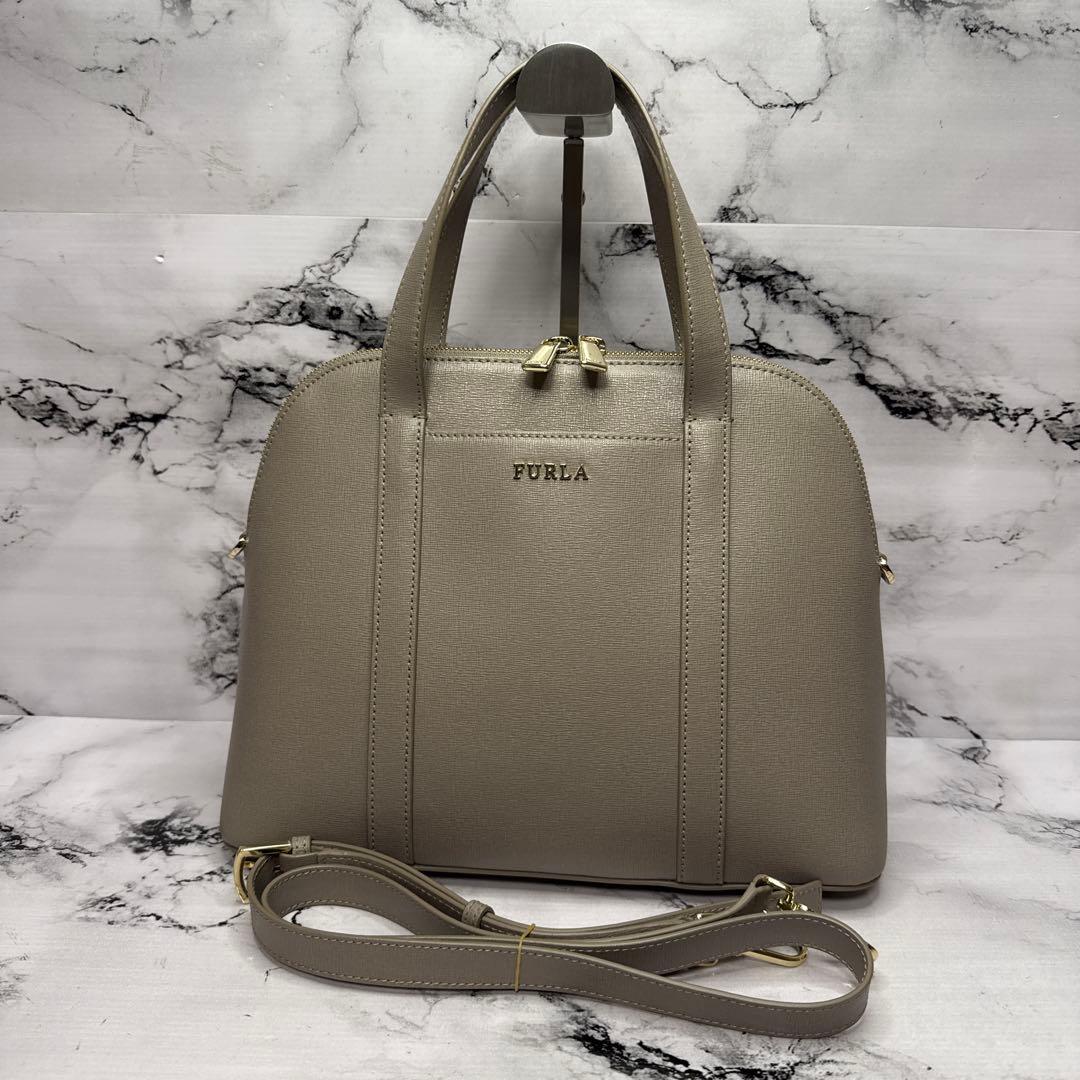 (極美品)大人気、フルラ、サンディー、2wayバック、オールレザー、人気色、金