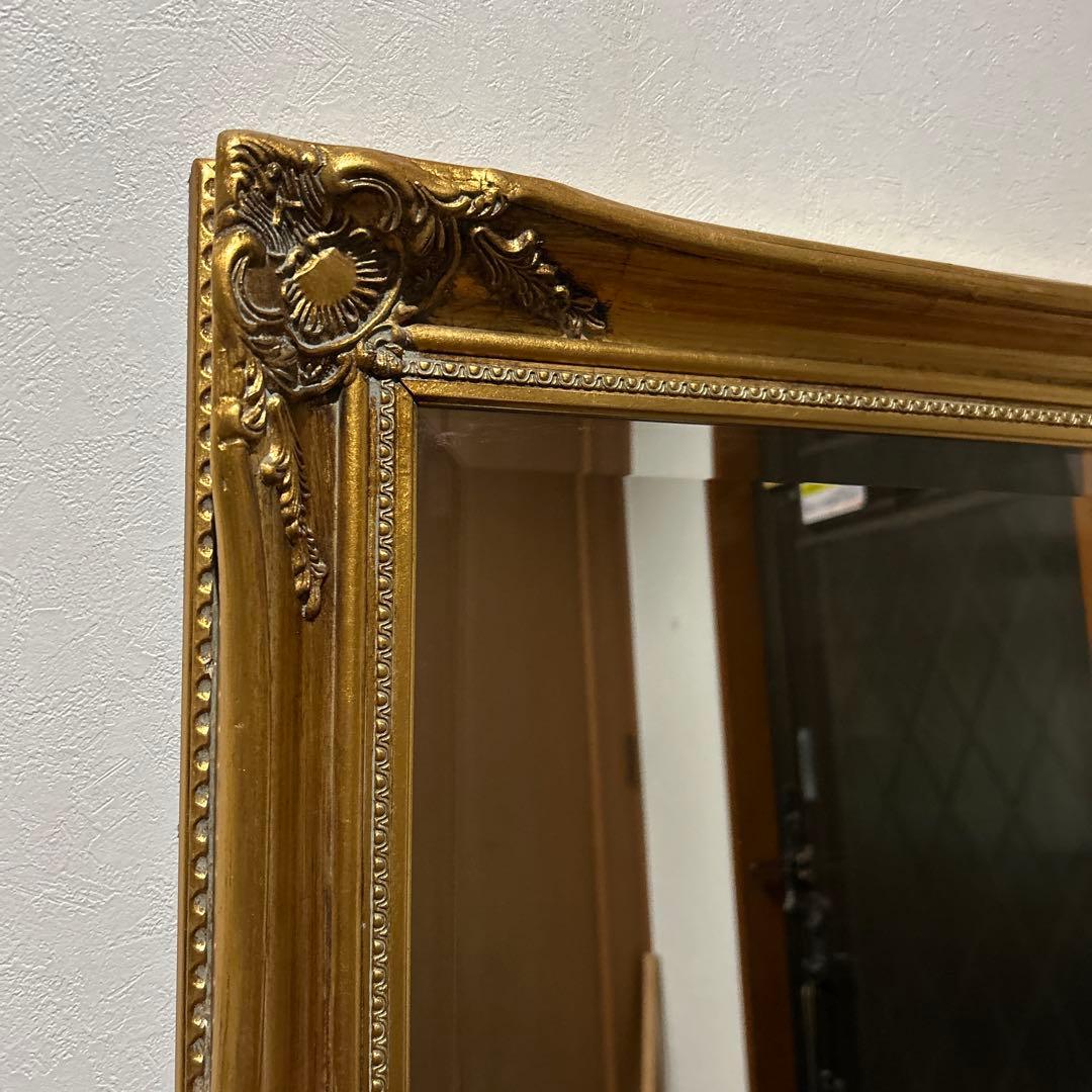 ⑤イギリスアンティーク調鏡✳︎大きな鏡✳︎金色フレーム