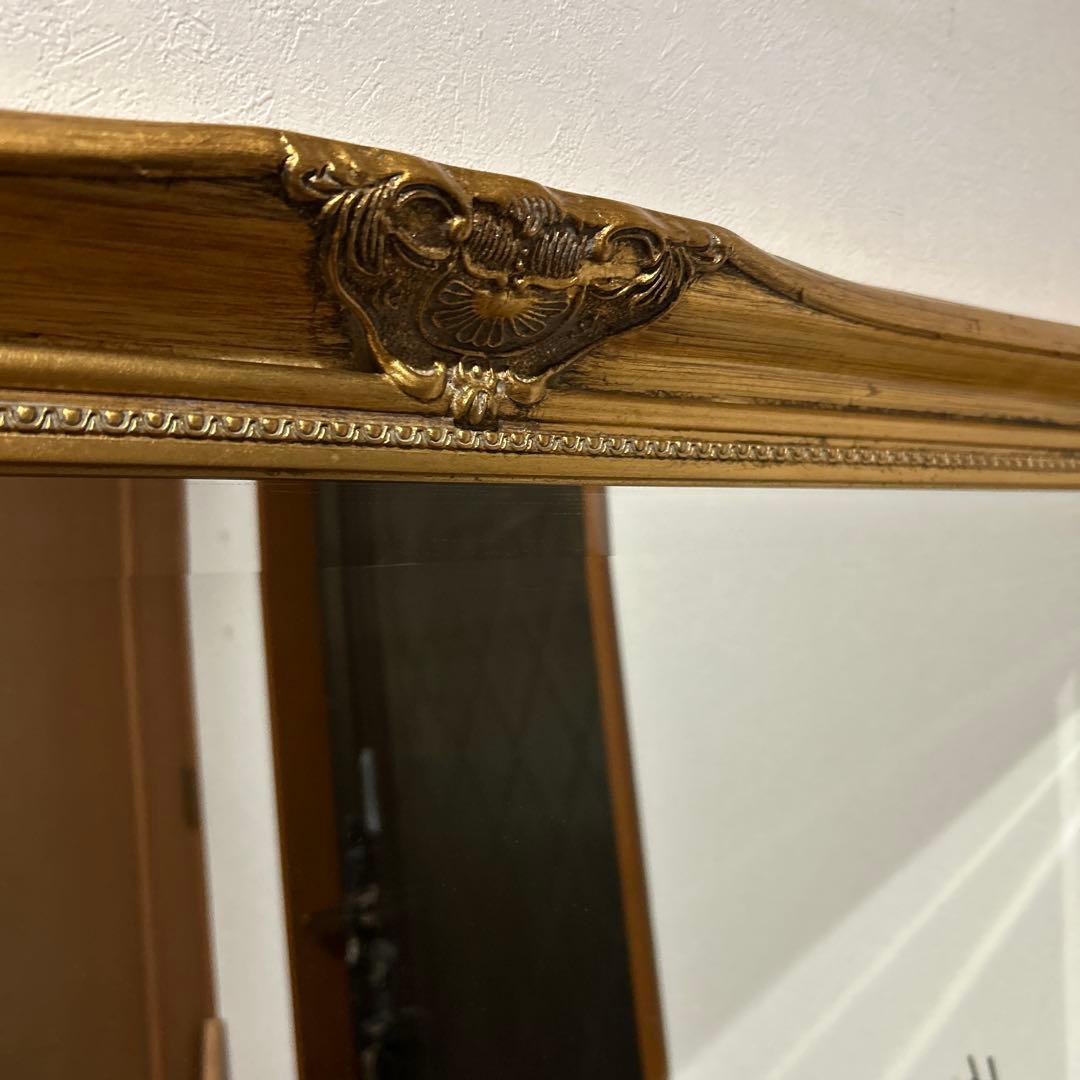 ⑤イギリスアンティーク調鏡✳︎大きな鏡✳︎金色フレーム