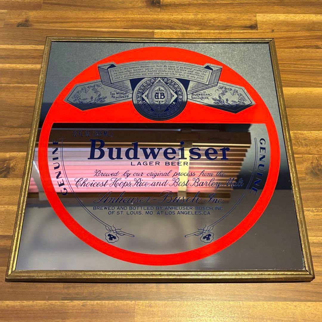 バドワイザー　Budweiser パブミラー80s ビンテージ