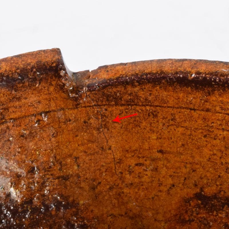 和食器　大樋焼　大樋長楽造　飴釉　柏葉　向皿　5客　共箱　M　R8141