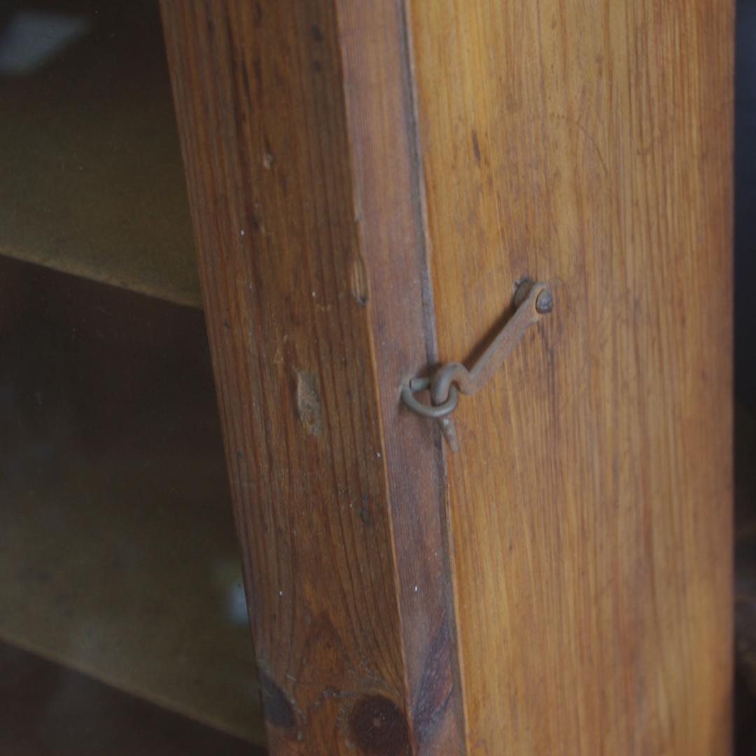 木製ガラスケース 4段 無垢 ドイツ アンティーク ビンテージ Ｚ002