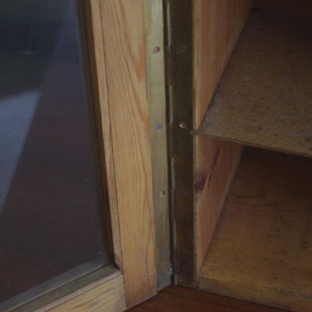 木製ガラスケース 4段 無垢 ドイツ アンティーク ビンテージ Ｚ002