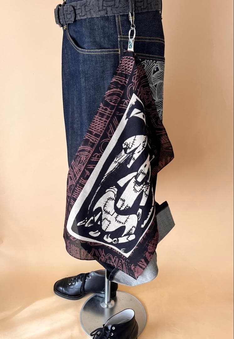 Nemeth ネメス:滲み抜染&着抜プリントバンダナ:ベルトループ装着可:美品