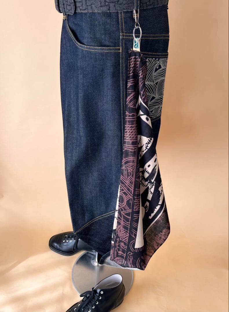 Nemeth ネメス:滲み抜染&着抜プリントバンダナ:ベルトループ装着可:美品